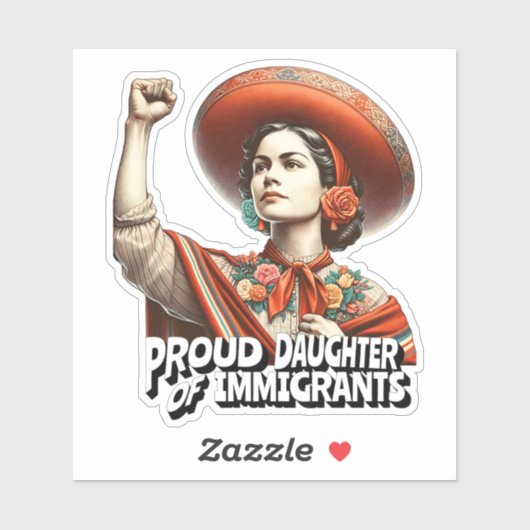 Trotse dochter van  immigranten sticker (Vel)