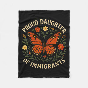 Trotse dochter van immigranten vlinderbloemen fleece deken