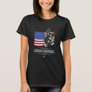 Trotse Duitse Herdershond Moeder Amerikaanse Vlag T-shirt