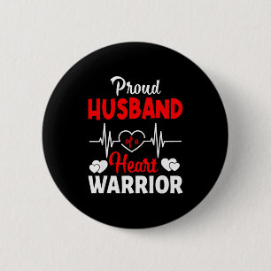 Trotse echtgenoot van een hartkrijger CHD-bewustzi Ronde Button 5,7 Cm