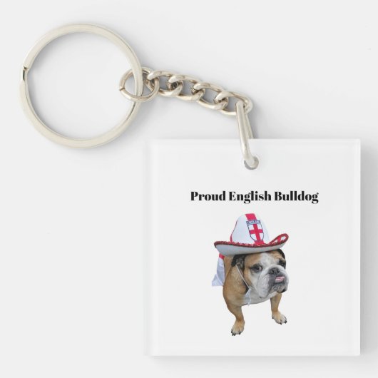Trotse Engelse Bulldog Sleutelhanger (voorkant)