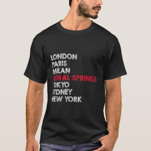 Trotse familie geboortestad Coral Springs Florida T-shirt