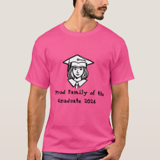 trotse Familie van de afstuderen 2024,pink T-shirt