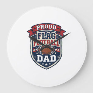 Trotse Flag Football Vader Vintage Patriottische B Grote Klok