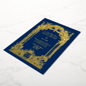 Trotse Franse Barok Rococo Bruiloft Folie Uitnodiging (Gedraaid)