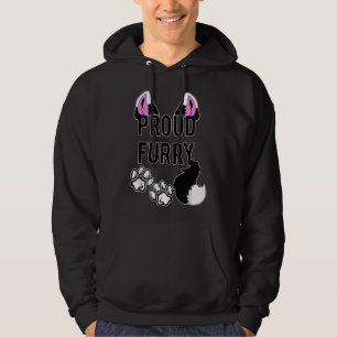 Trotse Furry Pelsstaartoren Cosplay Fursona Vrouwe Hoodie