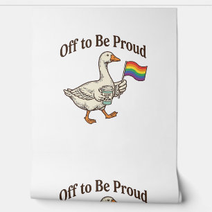 Trotse Gans Pride Parade Vintage T-shirt Ontwerp_1 Behang