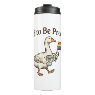 Trotse Gans Pride Parade Vintage T-shirt Ontwerp_1 Thermosbeker