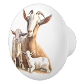 Trotse geitenmoeder en Kinder Keramische Knop (Rechts)