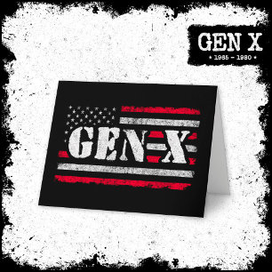 Trotse generatie X Gen Xer Amerikaanse vlag Gen X Kaart
