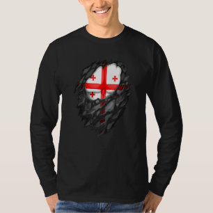 Trotse Georgische wortels Erfgoed Gescheurd Gesche T-shirt