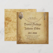 Trotse Gotische Skeletsleutel bruiloft Save The Date (Voorkant / Achterkant)