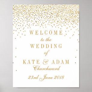 Trotse Goud Confetti Trouw Welkom Bord Poster