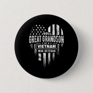 Trotse Grote Kleinzoon Vietnam Oorlog Veteraan Ame Ronde Button 5,7 Cm