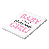 Trotse Grote Opa Baby Meisje Gifts Notitieblok (Gedraaid)