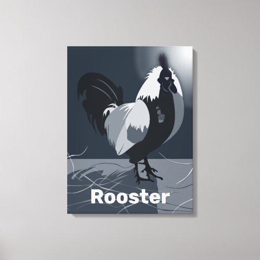 Trotse Haan Donkerblauwe Keuken Muur Decor Canvas Afdruk (Voorkant)