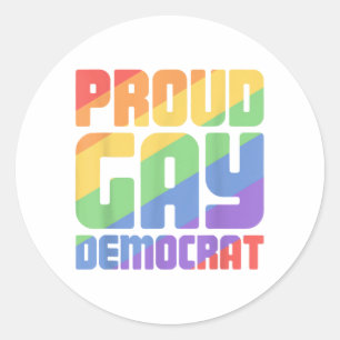 Trotse HBT-democraat Funny LGBT Ronde Sticker