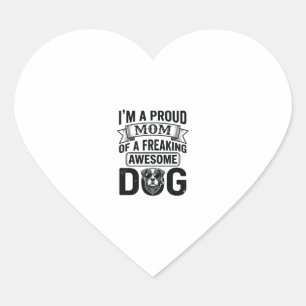 Trotse Hond Moeder Vintage Gravure Vector Design_1 Hart Sticker