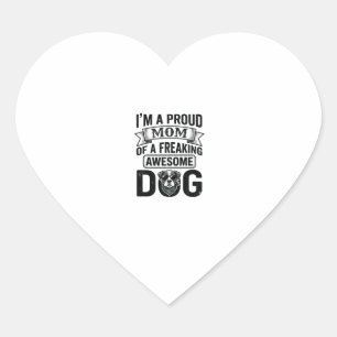 Trotse Hond Moeder Vintage Gravure Vector Design_1 Hart Sticker