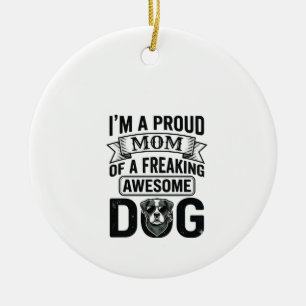 Trotse Hond Moeder Vintage Gravure Vector Design_1 Keramisch Ornament