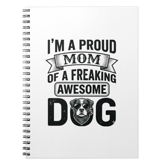 Trotse Hond Moeder Vintage Gravure Vector Design_1 Notitieboek (Voorkant)