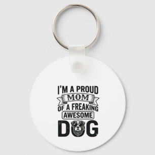 Trotse Hond Moeder Vintage Gravure Vector Design_1 Sleutelhanger
