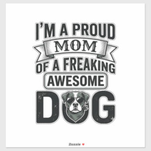 Trotse Hond Moeder Vintage Gravure Vector Design_1 Sticker