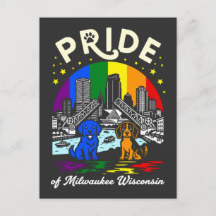 Trotse honden van Milwaukee City Wisconsin Regenbo Briefkaart