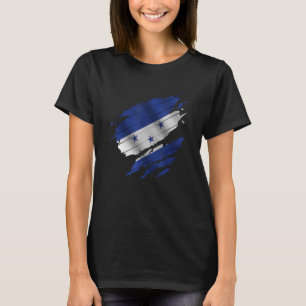 Trotse Hondurese Root gescheurd Hondura vlag T-shirt