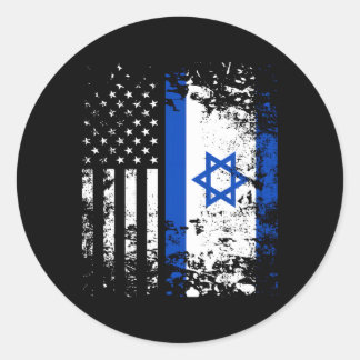 Trotse Israëlische VS vlag Patriottische trots is Ronde Sticker
