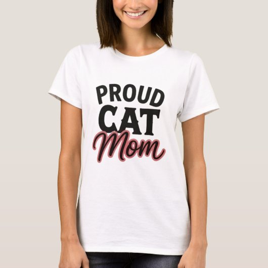 Trotse Kat Moeder Schattige Kat Liefhebber Stateme T-shirt (Voorkant)