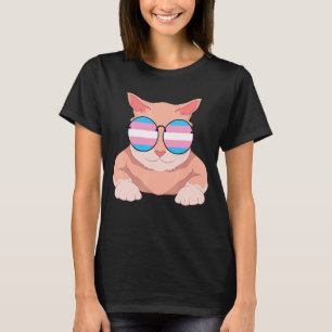 Trotse Kat Transseksueel Vlag Trans Zonnebril Lgbt T-shirt