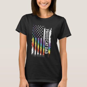 Trotse Kattenvader Verenigde Staten Bedrukte Regen T-shirt