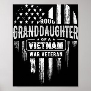 Trotse kleindochter Vietnam oorlog veteraan opa gr Poster