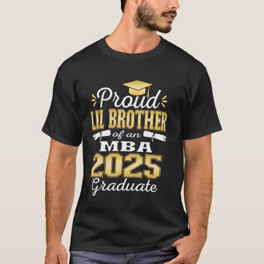 Trotse kleine broer van de klas van 2025 MBA Afstu T-shirt (Voorkant)