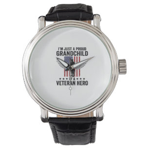 Trotse Kleinzoon van een Veterane Held Patriottisc Horloge
