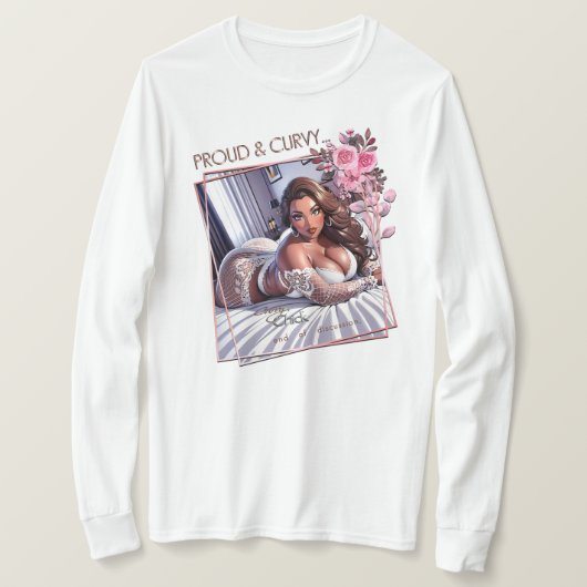 Trotse & kromme lichaamspositiviteit t-shirt (Design voorkant)