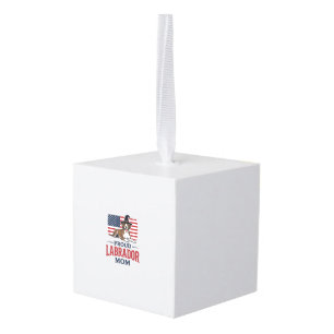 Trotse Labradormoeder Patriottische Hond Halloween Kubus Ornament