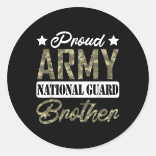 Trotse Leger Nationale Garde Broer Militaire Famil Ronde Sticker