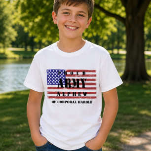 Trotse Leger Neef Patriotische Vlag T-shirt