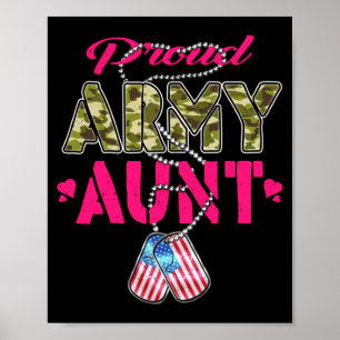 Trotse leger tante camouflage vlag hondenpenningen poster