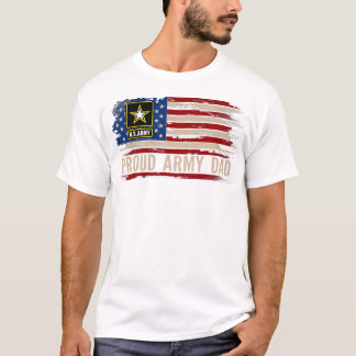 Trotse leger vader Amerikaanse vlag veteraan T-shirt