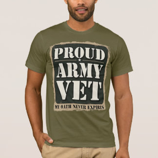 Trotse legerveteraan Mijn eed verloopt nooit T-shirt