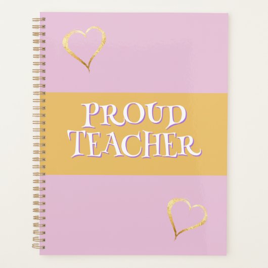 Trotse leraar Roze Custom Planner (Voorkant)