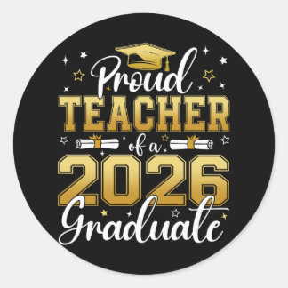 Trotse leraar van eindexamenklas 2026 afgestudeerd ronde sticker