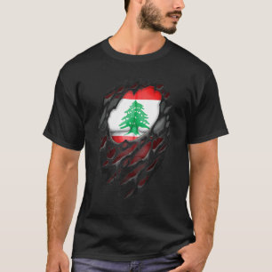 Trotse Libanese wortels Erfgoed Gescheurd Gescheur T-shirt