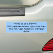 trotse liberaal bumpersticker (Op auto)