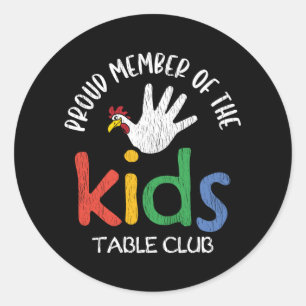 Trotse Lid Van De Kinderentafel Club Grappige Fami Ronde Sticker