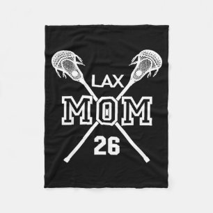 Trotse liefde lacrosse moeder #26 lax speler numme fleece deken
