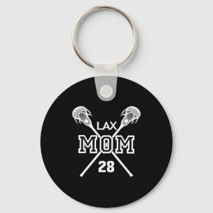 Trotse liefde lacrosse moeder #28 lax speler numme sleutelhanger